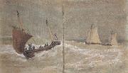 Joseph Mallord William Turner Sailing boats at sea (mk31) oil painting